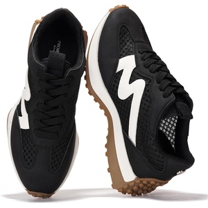 image:imageProject Cloud Lighweight Trendy Lace Up Fashion Sneakers for Women Lecco  Memory Foam Insole for Comfortability NonSlip Casual Ladies Shoes for Women Sneakers Lightweight Laceup Womens ShoesBlack Mesh