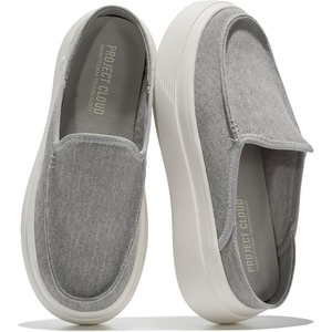 image:imageProject Cloud Platform Loafers for Women  Womens Clogs amp Mules Daphne  Genuine Leather amp Canvas Clogs amp Mules for Women Footwear  NonSlip Womens Shoes amp Womens Loafers  Stylish Womens MulesGrey Canvas
