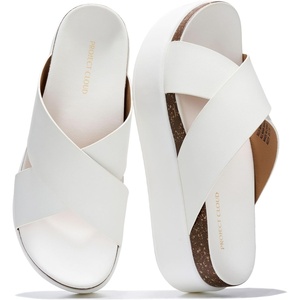 image:imageProject Cloud Platform Sandals Women  Wedge Sandals for Women 2026 Silly  Womens Sandals Comfortable with Soft amp Plush Insole  Non Slip Beach Essentials Womens Slide  Stylish Women FootwearWhite Leather