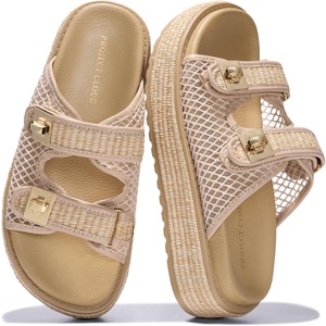 image:imageProject Cloud Platform Sandals Women Memory Foam Slides Havana  Memory Foam Insole Adjustable Buckle Lightweight Design NonSlip Sole Platform Slides for Women Everyday ComfortRaffia