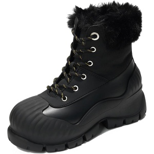 image:imageProject Cloud Snow Boots for Women Waterproof Genuine Leather 25 Platform Wedge Boots  Memory Foam Fur Boots Winters Boots for Women NonSlip Rain Boots Womens Snow Boots LydiaBlack