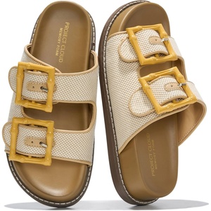 image:imageProject Cloud Trendy Adjustable Sandals amp Slides for Women with Soft Insole  Non Slip Outsole Womens Footwear Comfortable Womens Sandals  Summer Sandals for Women  Womens Slides with Plush InsoleSharl 1  Beige