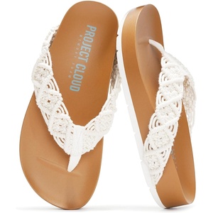 image:imageProject Cloud Womens Sandals  Comfortable Crochet Flip Flops for Women with Memory Foam Insole  Lightweight Fashion Sandals for Women 2025  Womens Flip Flops for Summer Hammock OFFW 8