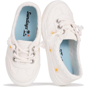 image:imageSundays Canvas Shoes for Kids  NonSlip amp Lightweight Boys amp Girls Shoes  Canvas Girls Sneakers with High Density Smart Foam Insole Girls Shoes  Lighhweight Kids Sneakers Girls FootwearWhite Canvas