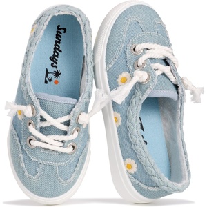 image:imageSundays Canvas Shoes for Kids  NonSlip amp Lightweight Boys amp Girls Shoes  Canvas Girls Sneakers with High Density Smart Foam Insole Girls Shoes  Lighhweight Kids Sneakers Girls FootwearLight Denim