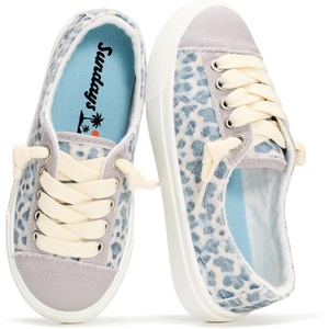 image:imageSundays Canvas Shoes for Kids  NonSlip amp Lightweight Boys amp Girls Shoes  Canvas Girls Sneakers with High Density Smart Foam Insole Girls Shoes  Lighhweight Kids Sneakers Girls FootwearSoft Grey Leopard