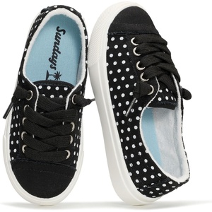 image:imageSundays Canvas Shoes for Kids  NonSlip amp Lightweight Boys amp Girls Shoes  Canvas Girls Sneakers with High Density Smart Foam Insole Girls Shoes  Lighhweight Kids Sneakers Girls FootwearBlack Dot
