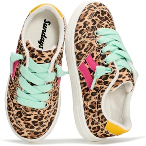 image:imageSundays Girls Sneakers NonSlip Canvas Girls Shoes Comfort Kids Footwear  Kids Shoes for Girls amp Boys Footwear  Lightweight and NonSlip Boys amp Girls Shoes  Comfortable Soft Insole Kids SneakersCream Leopard Canvas