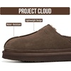 image:imageProject Cloud Mens Slippers Genuine Leather Australian Shearling Slippers  Memory Foam Insole Non Slip Fuzzy Shoes Indoor Outdoor Warm Cozy Footwear Everyday Comfort Soft Lining Cushioned Sole Easy OnDark Chocolate Suede  Unwind
