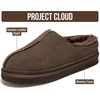 image:imageProject Cloud Mens Slippers Genuine Leather Australian Shearling Slippers  Memory Foam Insole Non Slip Fuzzy Shoes Indoor Outdoor Warm Cozy Footwear Everyday Comfort Soft Lining Cushioned Sole Easy OnDark Chocolate Suede  Unwind