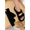 image:imageProject Cloud 100 Genuine Leather Platform Sandals amp Slides for Women  Memory Foam Insole Sandals  Adjustable Straps Non Slip Outsole WedgeBlack Suede
