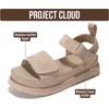 image:imageProject Cloud 100 Genuine Leather Platform Sandals amp Slides for Women  Memory Foam Insole Sandals  Adjustable Straps Non Slip Outsole WedgeWheat Suede  Bronzestar