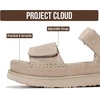 image:imageProject Cloud 100 Genuine Leather Platform Sandals amp Slides for Women  Memory Foam Insole Sandals  Adjustable Straps Non Slip Outsole WedgeWheat Suede  Bronzestar