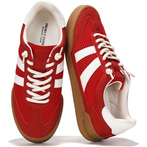 image:imageGenuine Leather Slip On Sneakers for Women with Leather Memory Foam Insole  Memory Foam Insole Lightweight Shoes for Women  Womens Fashion Sneakers  Comfortable Women Footwear Everyday EssentialsRed