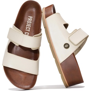 image:imageProject Cloud 100 Genuine Leather Platform Sandals Women Summer WedgesWhite