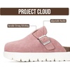 image:imageGirls Clogs 100 Genuine Leather Mules for Kids Cork Footbed NonSlip Sole  Cork Footbed Arch Support Non Slip Sandals for Girls Comfortable Footwear Travel Everyday Casual Indoor Outdoor Easy WearPink Suede