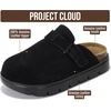 image:imageGirls Clogs 100 Genuine Leather Mules for Kids Cork Footbed NonSlip Sole  Cork Footbed Arch Support Non Slip Sandals for Girls Comfortable Footwear Travel Everyday Casual Indoor Outdoor Easy WearBlack Mono