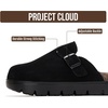 image:imageGirls Clogs 100 Genuine Leather Mules for Kids Cork Footbed NonSlip Sole  Cork Footbed Arch Support Non Slip Sandals for Girls Comfortable Footwear Travel Everyday Casual Indoor Outdoor Easy WearBlack Mono