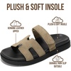 image:imageProject Cloud 100 Genuine Leather Sandals Women amp Slides for Women Mayvy  Plush Soft Insole Water Resistant Beach Footwear  Stylish Womens Slides Comfortable Women Sandals  NonSlip OutsoleLight Taupe