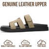 image:imageProject Cloud 100 Genuine Leather Sandals Women amp Slides for Women Mayvy  Plush Soft Insole Water Resistant Beach Footwear  Stylish Womens Slides Comfortable Women Sandals  NonSlip OutsoleLight Taupe