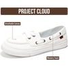 image:imageProject Cloud Canvas Sneakers for Women Memory Foam Slip On Seasalt  Memory Foam Insole SlipOn Design Lightweight NonSlip Sole Canvas Fashion Sneakers for Women Everyday ComfortWhite