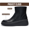 image:imageProject Cloud Genuine Leather Platform Ankle Boots For Women MIA  Wedge Booties For Women  Everyday Lightweight Platform Womens Booties  Fall Boots for WomenBlack