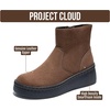 image:imageProject Cloud Genuine Leather Platform Ankle Boots For Women MIA  Wedge Booties For Women  Everyday Lightweight Platform Womens Booties  Fall Boots for WomenChocolate Suede