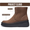 image:imageProject Cloud Genuine Leather Platform Ankle Boots For Women MIA  Wedge Booties For Women  Everyday Lightweight Platform Womens Booties  Fall Boots for WomenChocolate Suede
