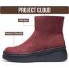 image:imageProject Cloud Genuine Leather Platform Ankle Boots For Women MIA  Wedge Booties For Women  Everyday Lightweight Platform Womens Booties  Fall Boots for WomenBurgundy Suede