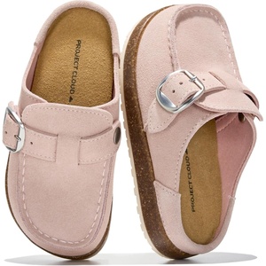 image:imageProject Cloud 100 Genuine Leather Girls Clogs  Non Slip Mules  Clogs for Kids with Slip Resistant Sole  Soft amp Plush Insole Shoes for Girls  Clogs amp Mules for Kids ShoesLight Pink Suede