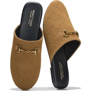 image:imageProject Cloud 100 Genuine Leather Slides for Women  Women Mules  Horse Bit Mules for Women with Memory Foam Insole amp NonSlip Womens Slides  Womens Mules amp Clogs  Comfy Slides for WomenChestnut Suede
