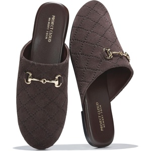 image:imageProject Cloud 100 Genuine Leather Slides for Women  Women Mules  Horse Bit Mules for Women with Memory Foam Insole amp NonSlip Womens Slides  Womens Mules amp Clogs  Comfy Slides for WomenChocolate Suede