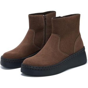 image:imageProject Cloud Genuine Leather Platform Ankle Boots For Women MIA  Wedge Booties For Women  Everyday Lightweight Platform Womens Booties  Fall Boots for WomenChocolate Suede