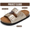 image:imageProject Cloud Kids Sandals 100 Genuine Leather Slides for Boys amp GirlsLittle Santorini  Rosegold Leather