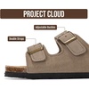 image:imageProject Cloud Kids Sandals 100 Genuine Leather Slides for Boys amp GirlsLittle Venita  Taupe Suede