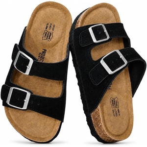 image:imageProject Cloud Kids Sandals 100 Genuine Leather Slides for Boys amp GirlsBlack Suede