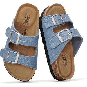 image:imageProject Cloud Kids Sandals 100 Genuine Leather Slides for Boys amp GirlsDenim