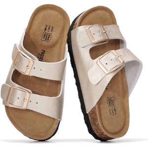 image:imageProject Cloud Kids Sandals 100 Genuine Leather Slides for Boys amp GirlsGold Leather