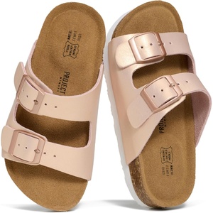 image:imageProject Cloud Kids Sandals 100 Genuine Leather Slides for Boys amp GirlsLittle Venita  Rosegold Leather