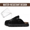 image:imageGirls Clogs 100 Genuine Leather Mules for Kids Cork Footbed NonSlip SoleBlack Mono