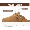 image:imageGirls Clogs 100 Genuine Leather Mules for Kids Cork Footbed NonSlip SoleChestnut Suede