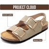 image:imageProject Cloud 100 Genuine Leather Ankle Strap Footbed Sandals WomenGardaBeige Leather