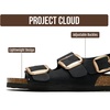 image:imageProject Cloud 100 Genuine Leather Ankle Strap Footbed Sandals WomenGardaBlack  Rose Gold Buckle