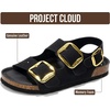 image:imageProject Cloud 100 Genuine Leather Ankle Strap Footbed Sandals WomenGardaBlack