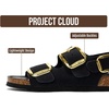 image:imageProject Cloud 100 Genuine Leather Ankle Strap Footbed Sandals WomenGardaBlack