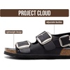 image:imageProject Cloud 100 Genuine Leather Ankle Strap Footbed Sandals WomenGardaBlack Oiled Leather
