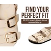 image:imageProject Cloud 100 Genuine Leather Ankle Strap Footbed Sandals WomenGardaOffwhite  Rose Gold Buckle