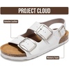 image:imageProject Cloud 100 Genuine Leather Ankle Strap Footbed Sandals WomenGardaWhite Leather