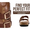 image:imageProject Cloud 100 Genuine Leather Footbed Sandals for Women SantoriniBrown