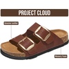 image:imageProject Cloud 100 Genuine Leather Footbed Sandals for Women SantoriniBrown Distressed
